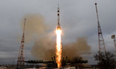 This image shows the launch of Soyuz MS-20 spacecraft from Kazakhstan on December 8