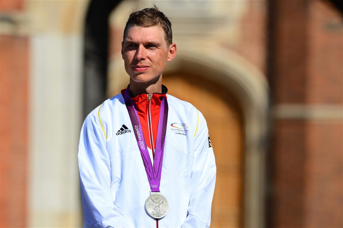 <i>Tim de Waele/Getty Images Europe/Getty Images</i><br/>Olympic medalist Tony Martin is seen here with his silver medal at the London 2012 Summer Olympics. Martin is auctioning off his medal to raise funds for children in Ukraine.