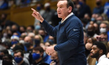 Duke Blue Devils head coach Mike Krzyzewski directs his team during a game against the Appalachian State Mountaineers on December 16