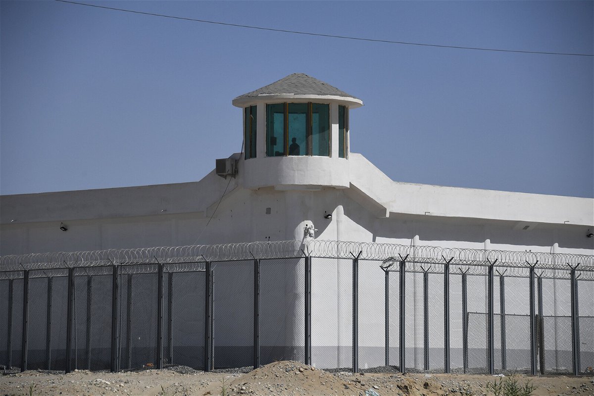 <i>Greg Baker/AFP/Getty Images</i><br/>A watchtower at a high-security facility near what is believed to be a re-education camp on the outskirts of Hotan