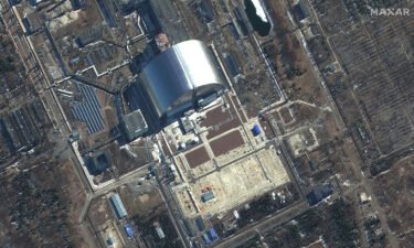 A satellite image of the power plant on March 10. Russian forces have looted and destroyed a laboratory near the abandoned Chernobyl nuclear power plant that was used to monitor radioactive waste