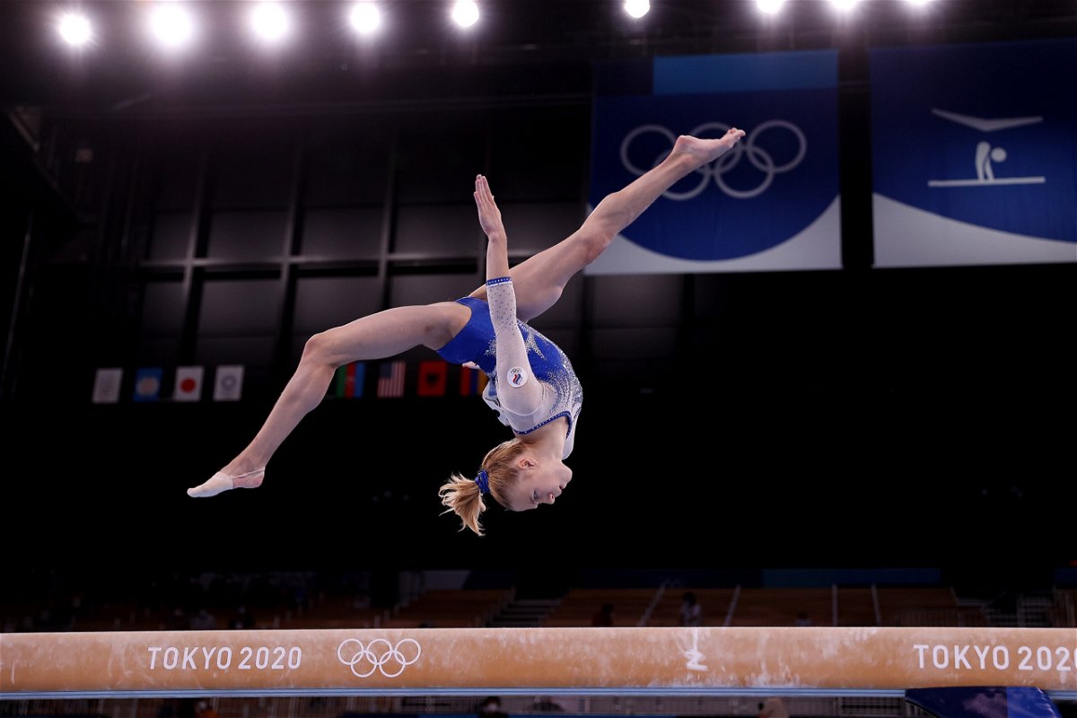 <i>Laurence Griffiths/Getty Images</i><br/>Viktoriia Listunova was a member of Russian Olympic Committee team that won a gold medal at the Olympics Games in Tokyo in July