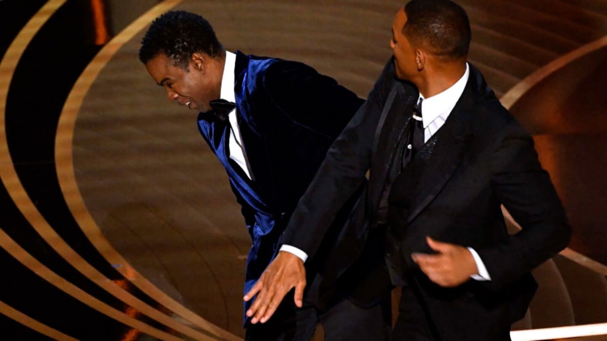 <i>Getty Images</i><br/>Chris Rock and Will Smith at Sunday's Oscars. The Academy says it has begun disciplinary action against Smith over the slap.