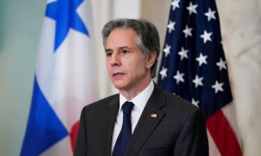 US Secretary of State Antony Blinken speaks during a meeting with Central American Foreign Ministers at the State Department on March 2.
