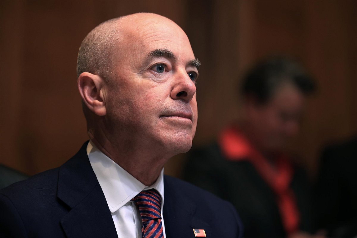 <i>Chip Somodevilla/Getty Images</i><br/>Homeland Security Secretary Alejandro Mayorkas testifies before the Senate Appropriations Subcommittee on Homeland Security on May 26