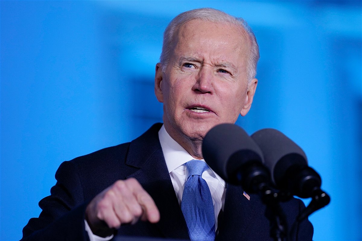 <i>Evan Vucci/AP</i><br/>President Joe Biden delivers a speech about the Russian invasion of Ukraine in Warsaw