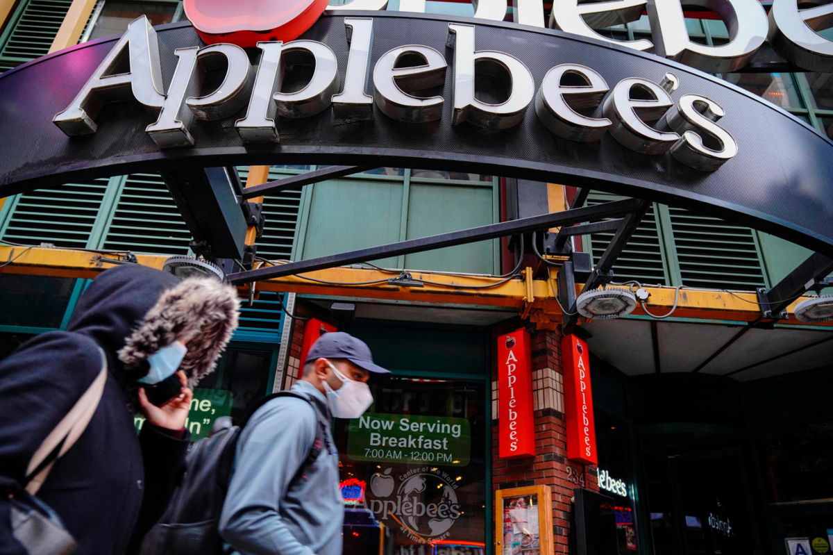 <i>John Nacion/StarMax/AP</i><br/>Seen here is the Applebee's Times Square branch in New York City in October 2020. Restaurants like Applebee's are focusing on value as they raise prices.