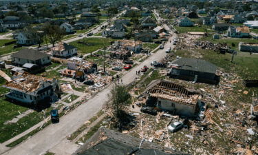 A tornado left a trail of damaged and destroyed homes in Arabi