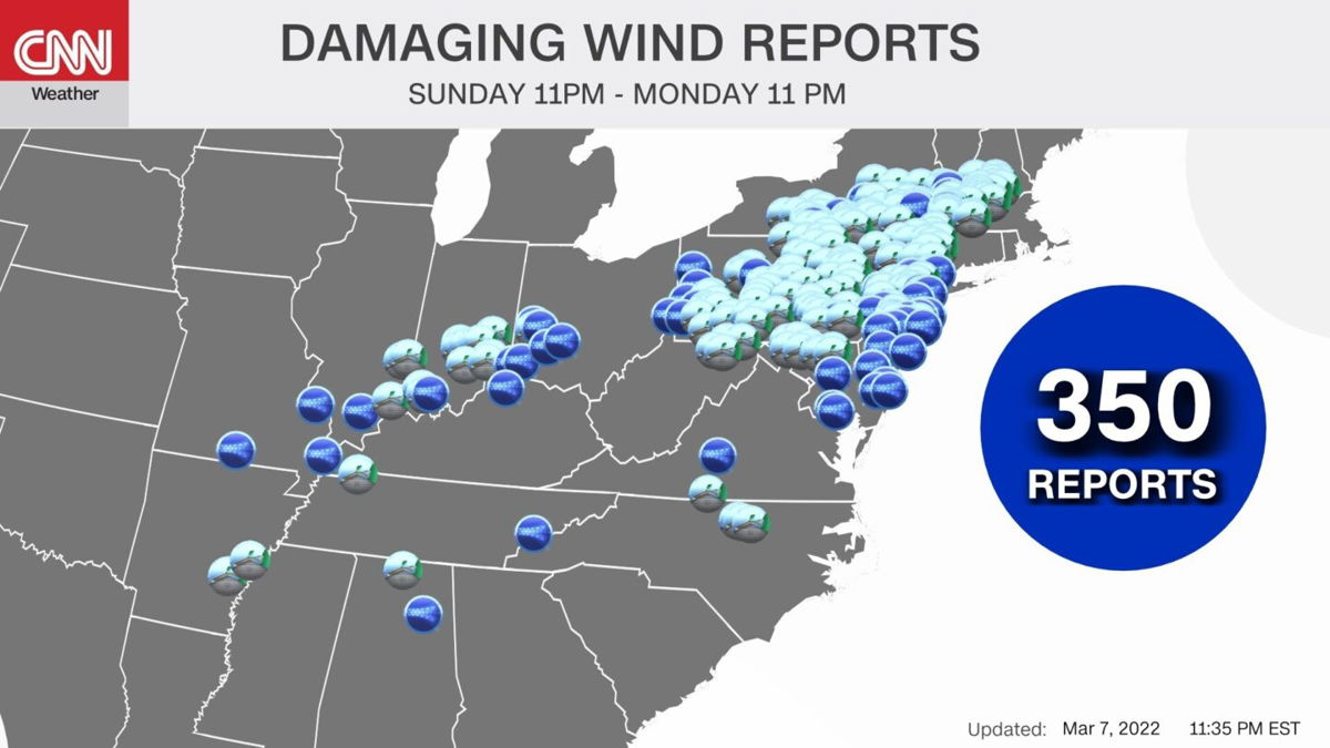 <i>CNN</i><br/>More than 65 million in the Northeast were under wind advisories Tuesday morning.