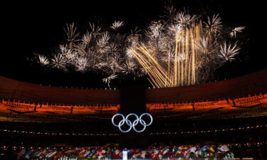 A firework display is seen during the Opening Ceremony of the Beijing 2022 Winter Olympics at the Beijing National Stadium on February 4