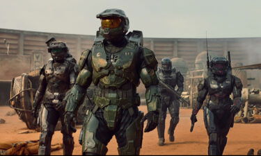 Actor Pablo Schreiber (C) plays Master Chief in "Halo" on Paramount+.