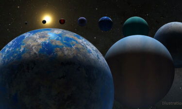 A variety of exoplanet types can be seen in this illustration. Scientists discovered the first exoplanets in the 1990s.