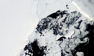 Satellite imagery from March 21 shows the area around the Conger Ice Shelf