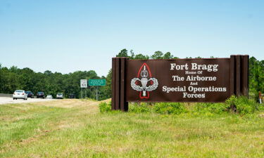 A sign identifies the Fort Bragg Army Base
