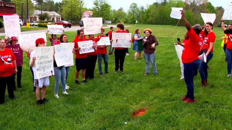 <i>WLOS</i><br/>About two dozen employees of a Weaverville Wendy’s protested Friday