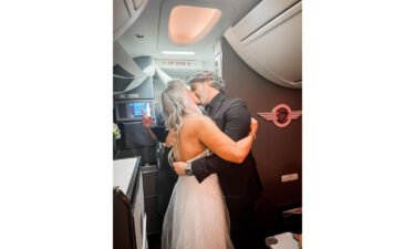 A Southwest flight from Dallas to Las Vegas turned into a makeshift wedding chapel on Sunday