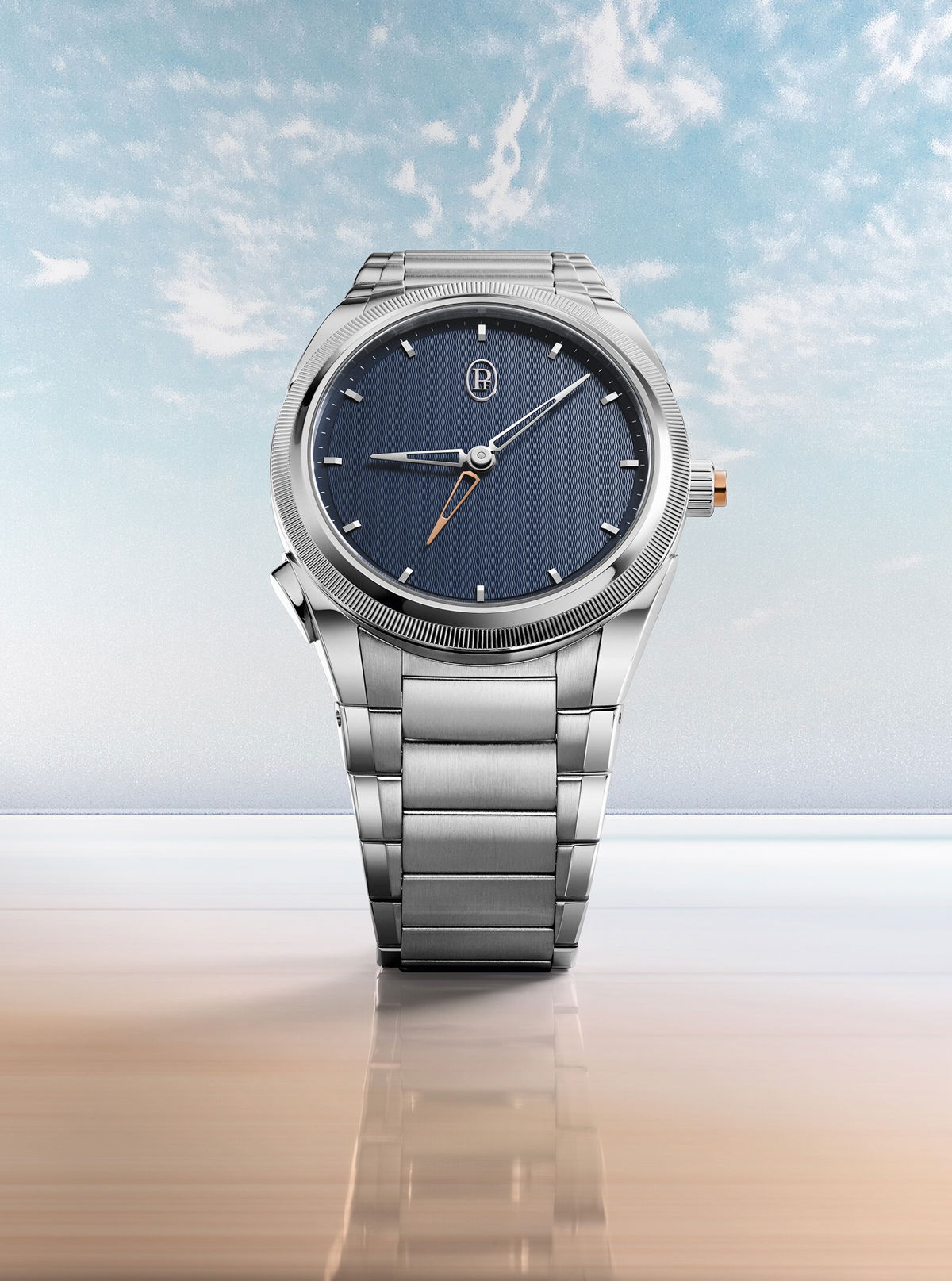 <i>Parmigiani Fleurier</i><br/>The Parmigiani Tonda lets you see local and home time for those often traveling.