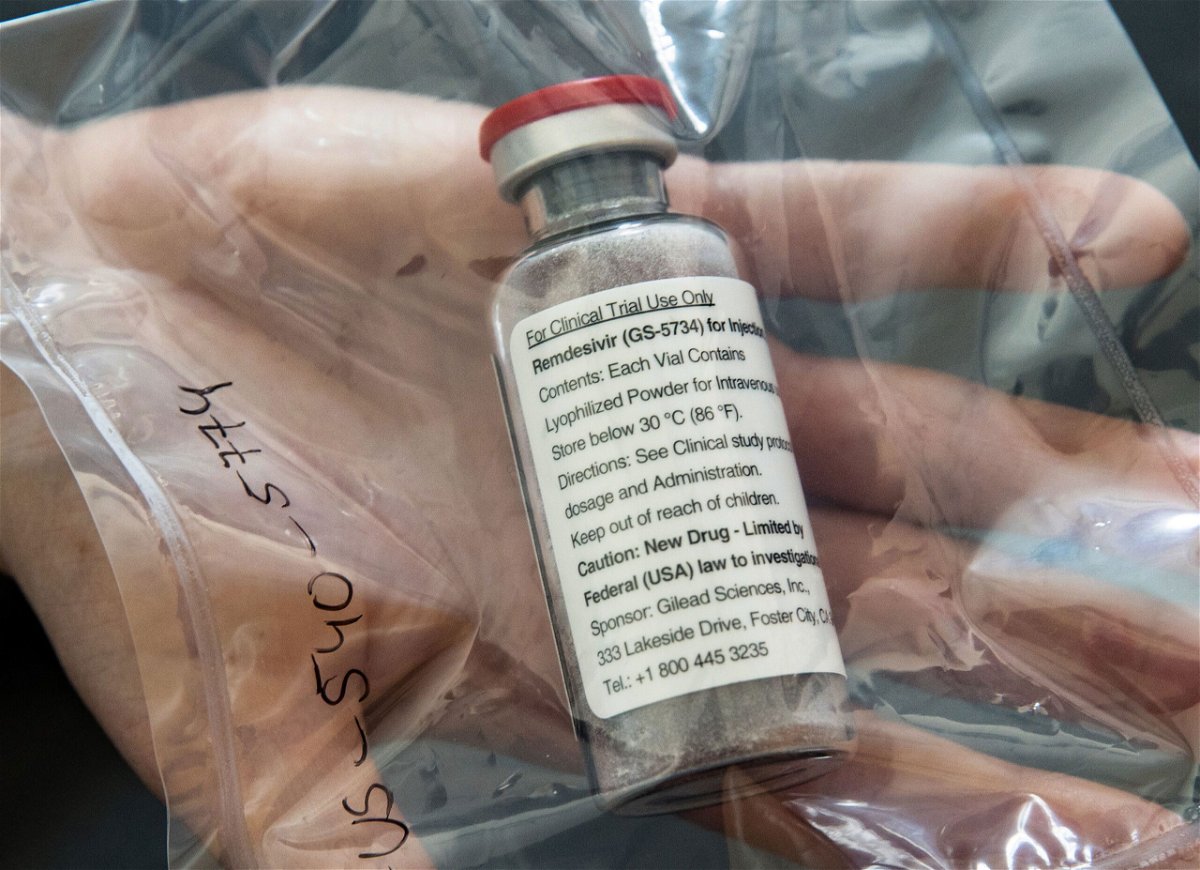 <i>Ulrich Perrey/Pool/AFP/Getty Images</i><br/>The US Food and Drug Administration has approved Monday Remdesivir to treat young children with Covid-19. Pictured is a vial of the drug Remdesivir.