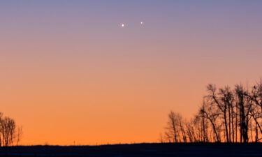 Venus and Jupiter will appear to touch each other in the sky on April 30.