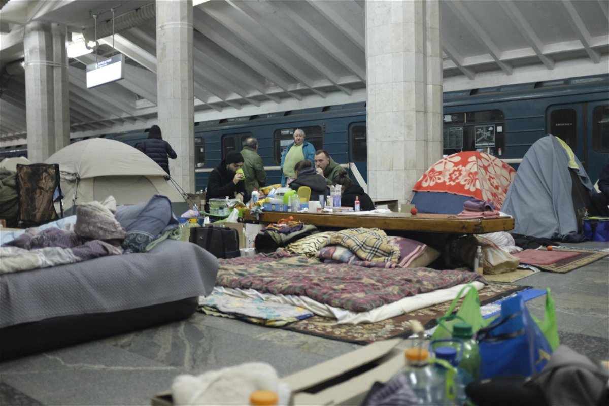 <i>Jo Shelley/CNN</i><br/>Thousands of terrified families have sought refuge in Kharkiv's metro stations since Russia's invasion began in late February.
