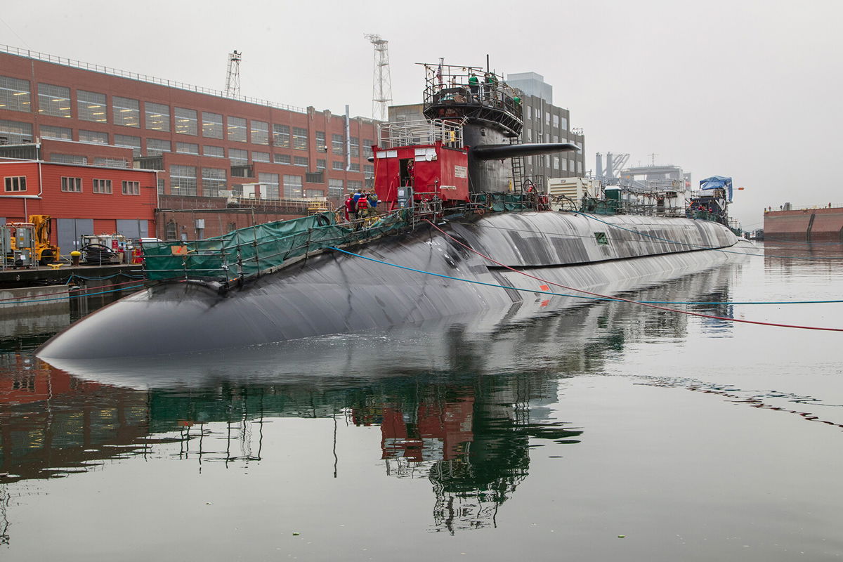 <i>US Navy</i><br/>Two Navy personnel were injured in an accident aboard the docked nuclear submarine. The USS Louisiana is seen here on December 7