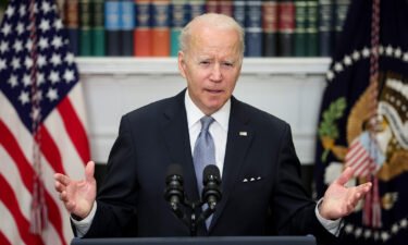 The Biden administration will renew Covid-19 funding push when Congress returns next week. President Joe Biden is pictured at the White House on April 21