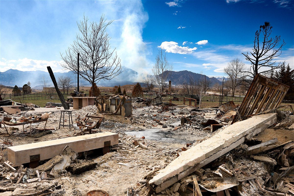 <i>Michael Ciaglo/Getty Images</i><br/>Seen here are the remains of a home destroyed in the Marshall Fire in Colorado in December 2021. A lawsuit has been filed against Xcel Energy Inc. alleging its power lines and equipment 