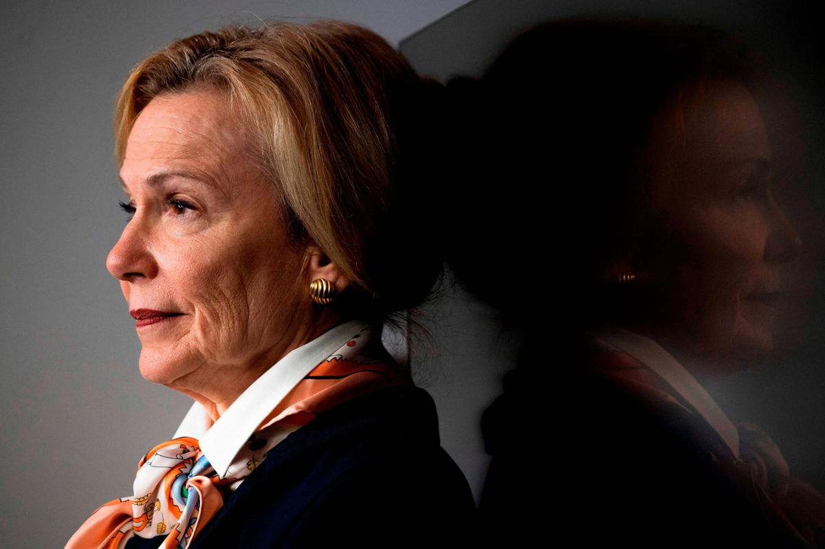 <i>Jim Watson/AFP/Getty Images</i><br/>Dr. Deborah Birx listens during a press briefing at the White House in Washington