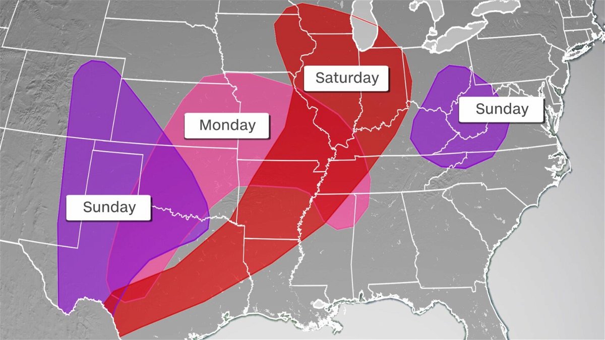 <i>CNN Weather</i><br/>Over 40 million people are under severe storm threat this weekend.