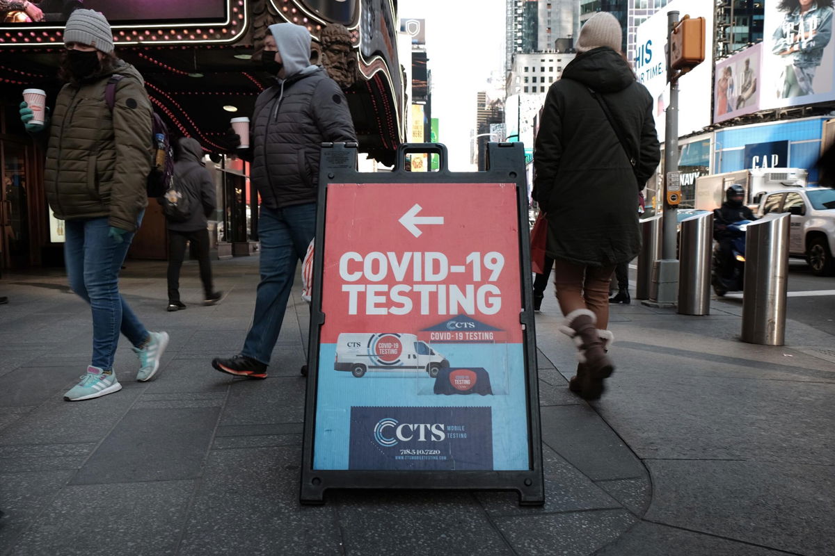 <i>Spencer Platt/Getty Images</i><br/>Two new BA.2 subvariants are spreading in the state of New York. Pictured is a Covid-19 testing site on January 21