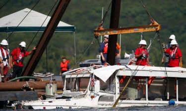 A duck boat that sank during a thunderstorm on July 19