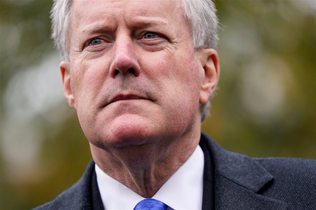 <i>Patrick Semansky/AP</i><br/>Former White House chief of staff Mark Meadows speaks with reporters outside the White House in October 2020. CNN has obtained 2