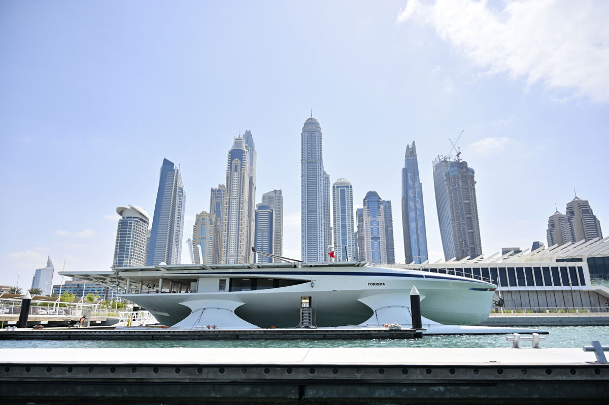 <i>Audrey Meunier</i><br/>The MS Porrima pictured in March during a scheduled stop in Dubai.