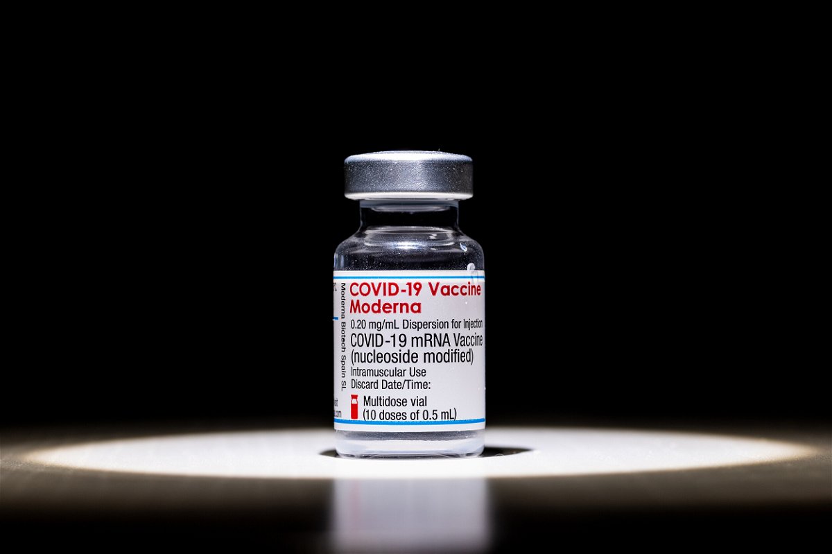 <i>Marcos del Mazo/LightRocket/Getty Images/FILE</i><br/>In this photo illustration a vial of Moderna vaccine for coronavirus (Covid-19) treatment.