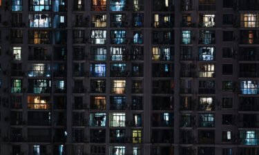 A view of residential units in Shanghai during a Covid-19 lockdown on April 17. A video documenting the harsh impact of Shanghai's nearly month-long lockdown is being censored in China.