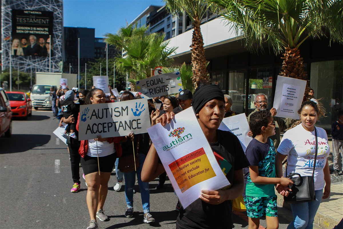 <i>Ziyaad Douglas/Gallo Images/Getty Images</i><br/>A group marches this month in Cape Town