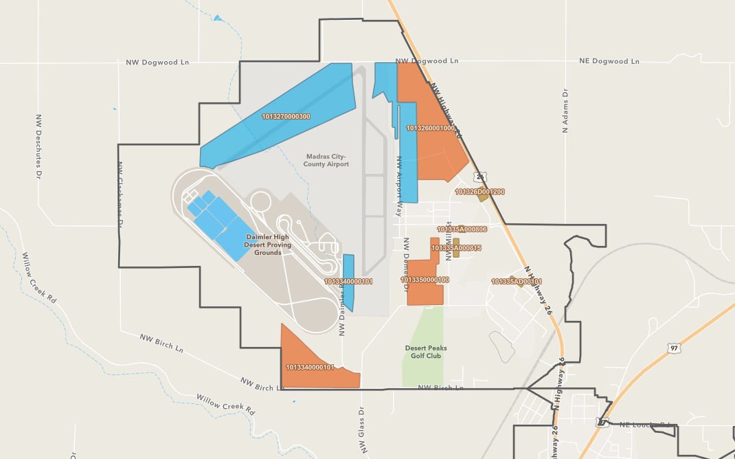 Jefferson County map shows available industrial-zoned properties