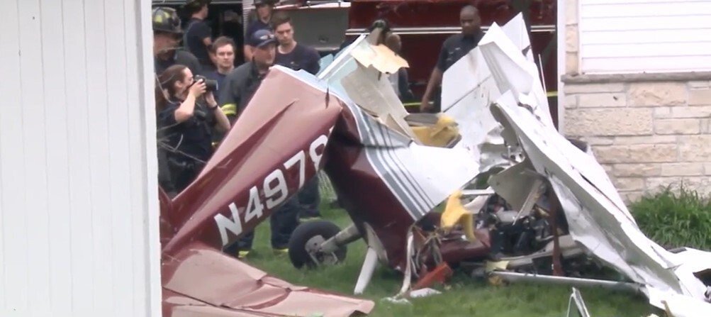 <i>WISN</i><br/>Amanda Schomberg said she is still processing seeing a plane fall out of the sky into her next door neighbor's yard on Friday.