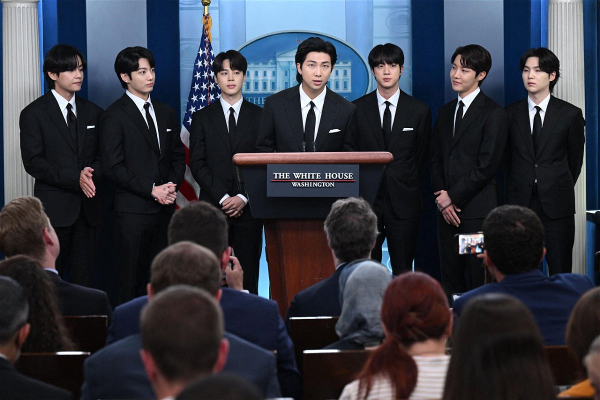 <i>Saul Loeb/AFP/Getty Images</i><br/>Korean band BTS appeared at the White House press briefing on May 31 and will meet with President Joe Biden as part of a visit aimed to discuss Asian inclusion and representation