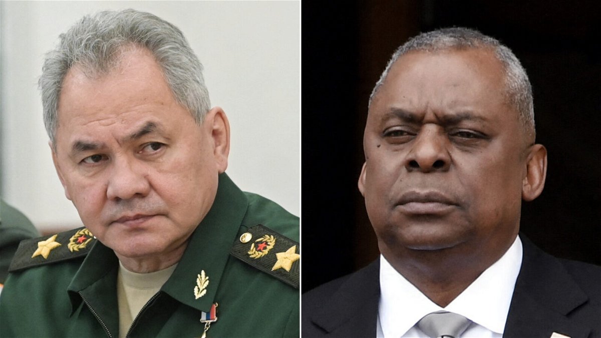 <i>AFP/Getty Images</i><br/>US Secretary of Defense Lloyd Austin (right) spoke with his Russian counterpart Sergei Shoigu for the first time since the Russian invasion of Ukraine