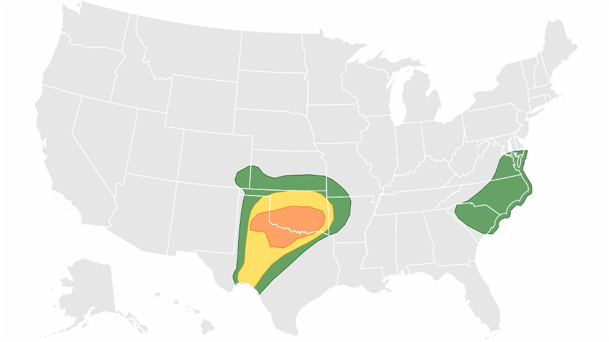 <i>CNN Weather</i><br/>Powerful tornadoes and very large hail could threaten Oklahoma and Texas on May 4 and it all hinges on how hot it gets early in the day.
