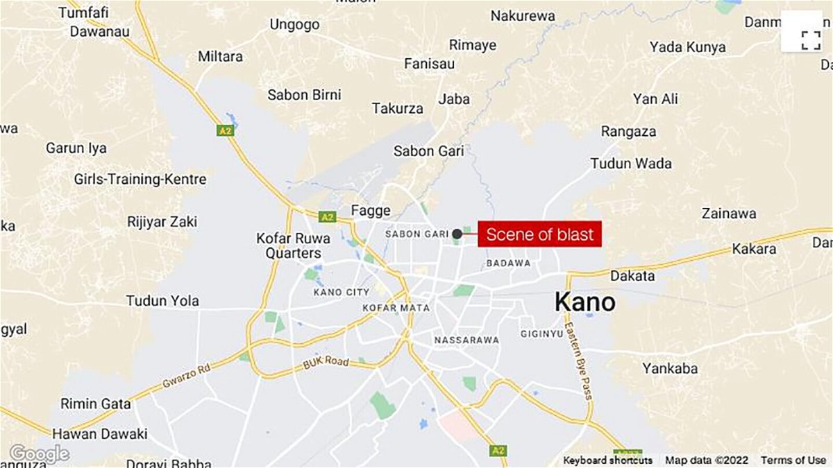<i>Google Maps</i><br/>Four people are killed and several injured in a gas explosion near a school in northwest Nigeria.
