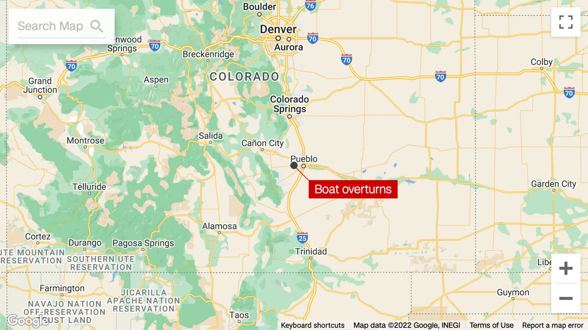 <i>CNN</i><br/>1 person is dead and another is missing after a boat carrying more than a dozen people overturned in Colorado's Lake Pueblo State Park.
