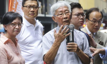 Cardinal Joseph Zen Ze-kiun (centre) was arrested by Hong Kong's national security police on May 11.