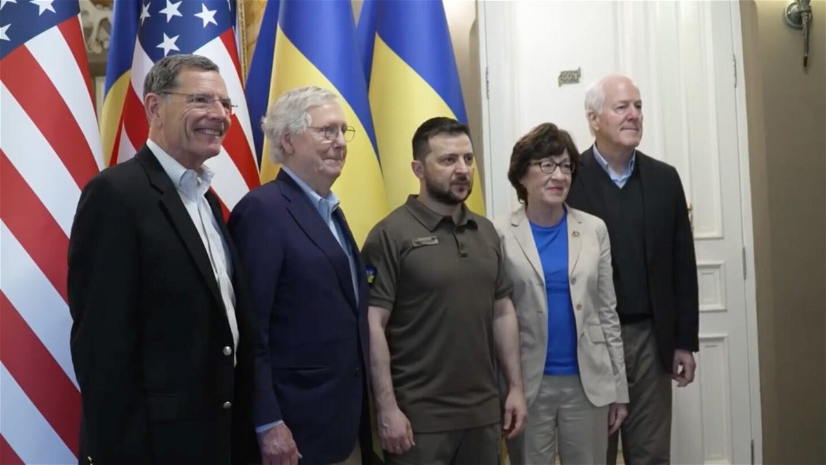 <i>Zelensky Official Instagram account</i><br/>Ukrainian President Volodymyr Zelensky welcomed to Kyiv a congressional delegation led by US Senate Minority Leader Mitch McConnell.