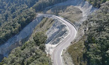 The highway cuts through some of Taiwan's Central Mountain Range.