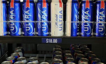 The concession stand beer case with Michelob Ultra is seen during a practice round prior to the start of the 2022 PGA Championship.