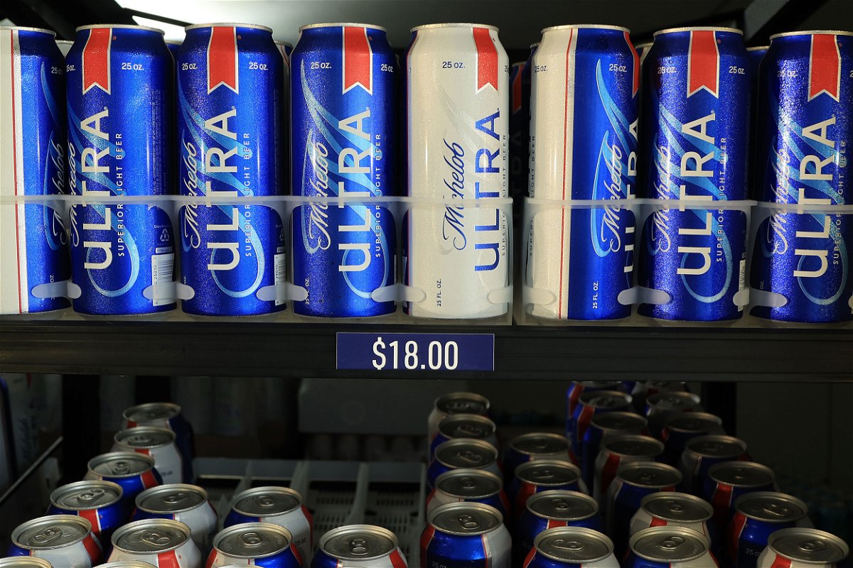 <i>Sam Greenwood/Getty Images</i><br/>The concession stand beer case with Michelob Ultra is seen during a practice round prior to the start of the 2022 PGA Championship.