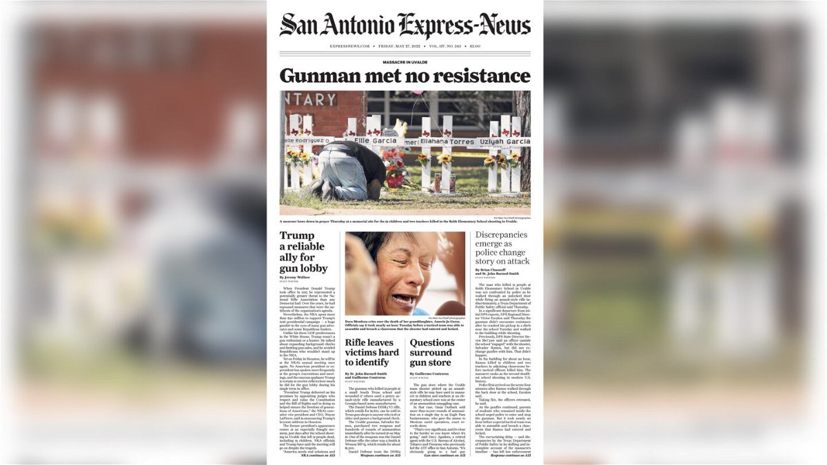 <i>San Antonio Express-News</i><br/>Texas newspaper editor says 'urgent questions' about Uvalde massacre have not been answered.