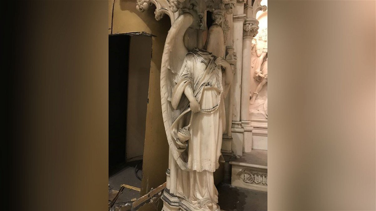 <i>NYPD</i><br/>A head was removed from an angel statue flanking the alter during the theft